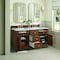 James Martin Vanities 60'' Double Vanity, Mid-Century Walnut w/ 3 CM Carrara White Marble Top 424-V60D-WLT-3CAR - alternate 2